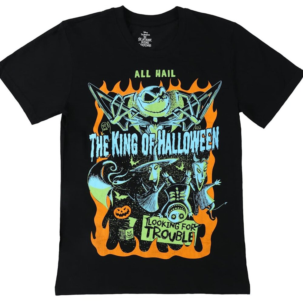 NEW Nightmare Before Christmas Halloween Graphic Tee T-Shirt Adult MD Black NWT